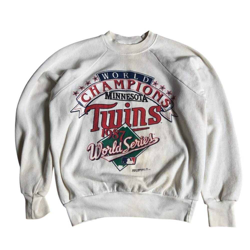 Vintage Twins World Series M White Pullover Minnesota Crew Neck 80s